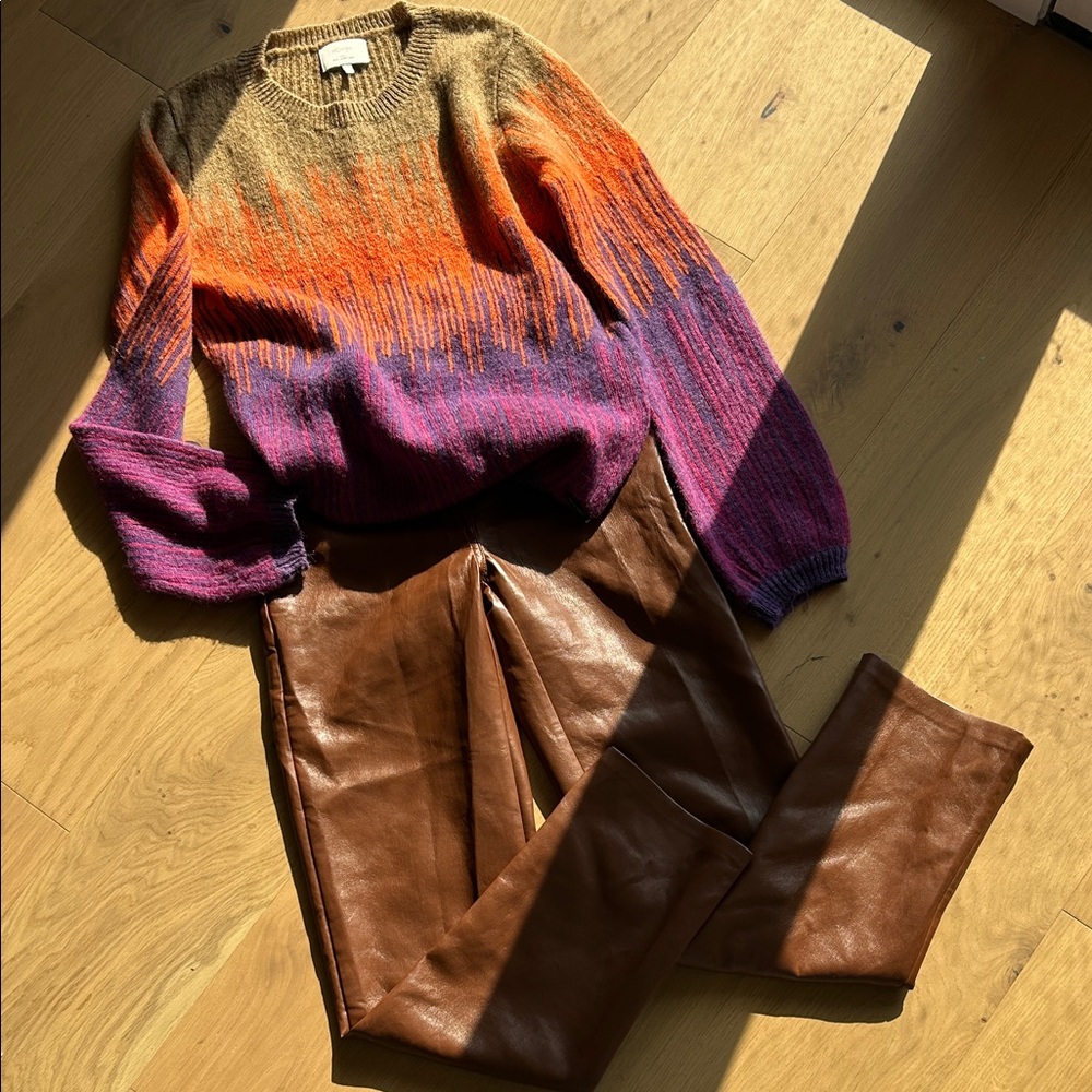 Wilfred light brown vegan leather pants